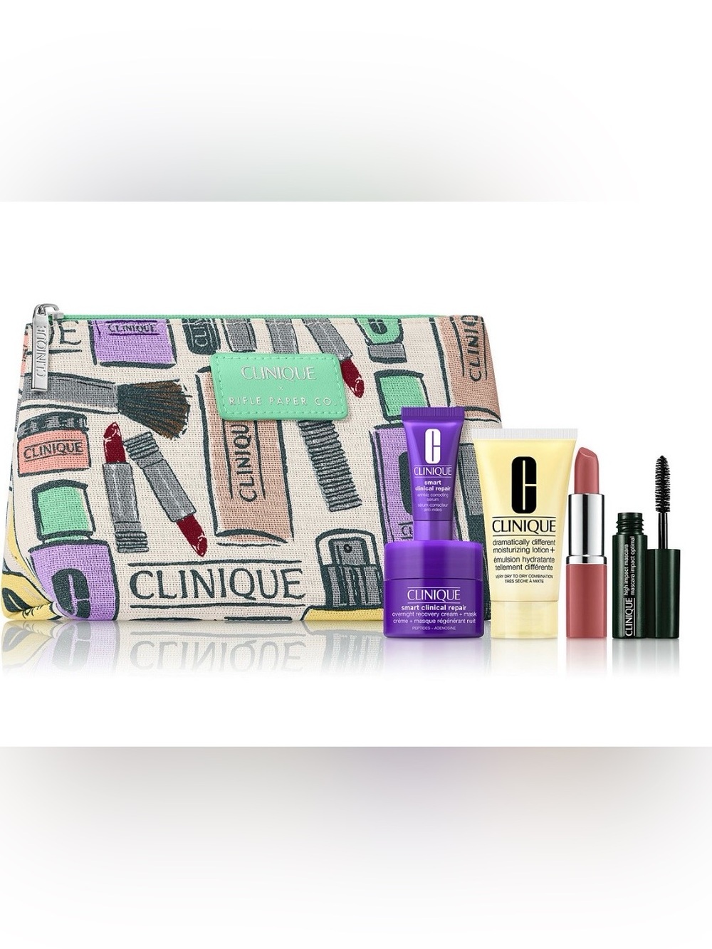Clinique Makeup Bag with Makeup and Skincare **NWT**.